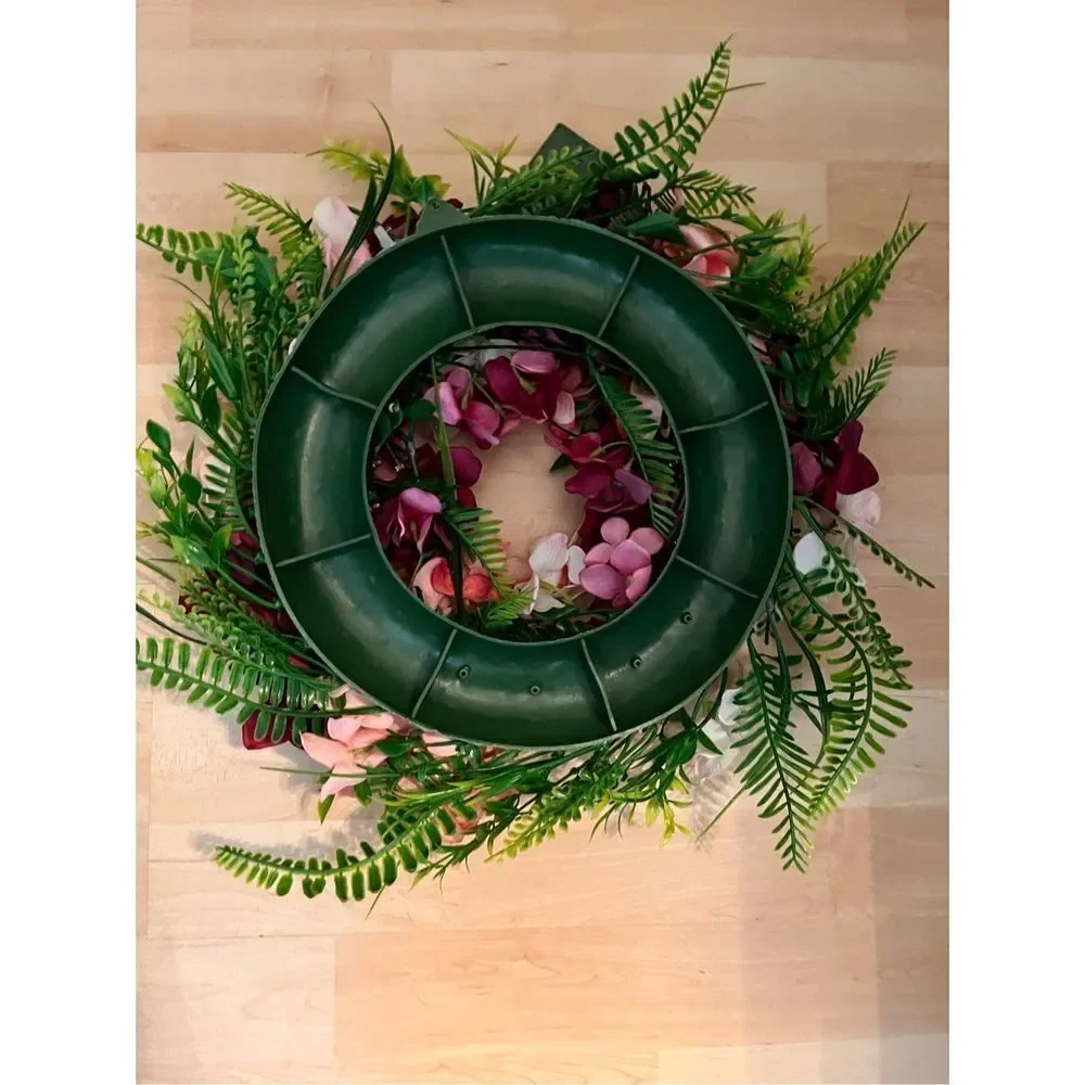 NEW REMON 16” Lighted Hydrangea Wreath Indoor/Outdoor